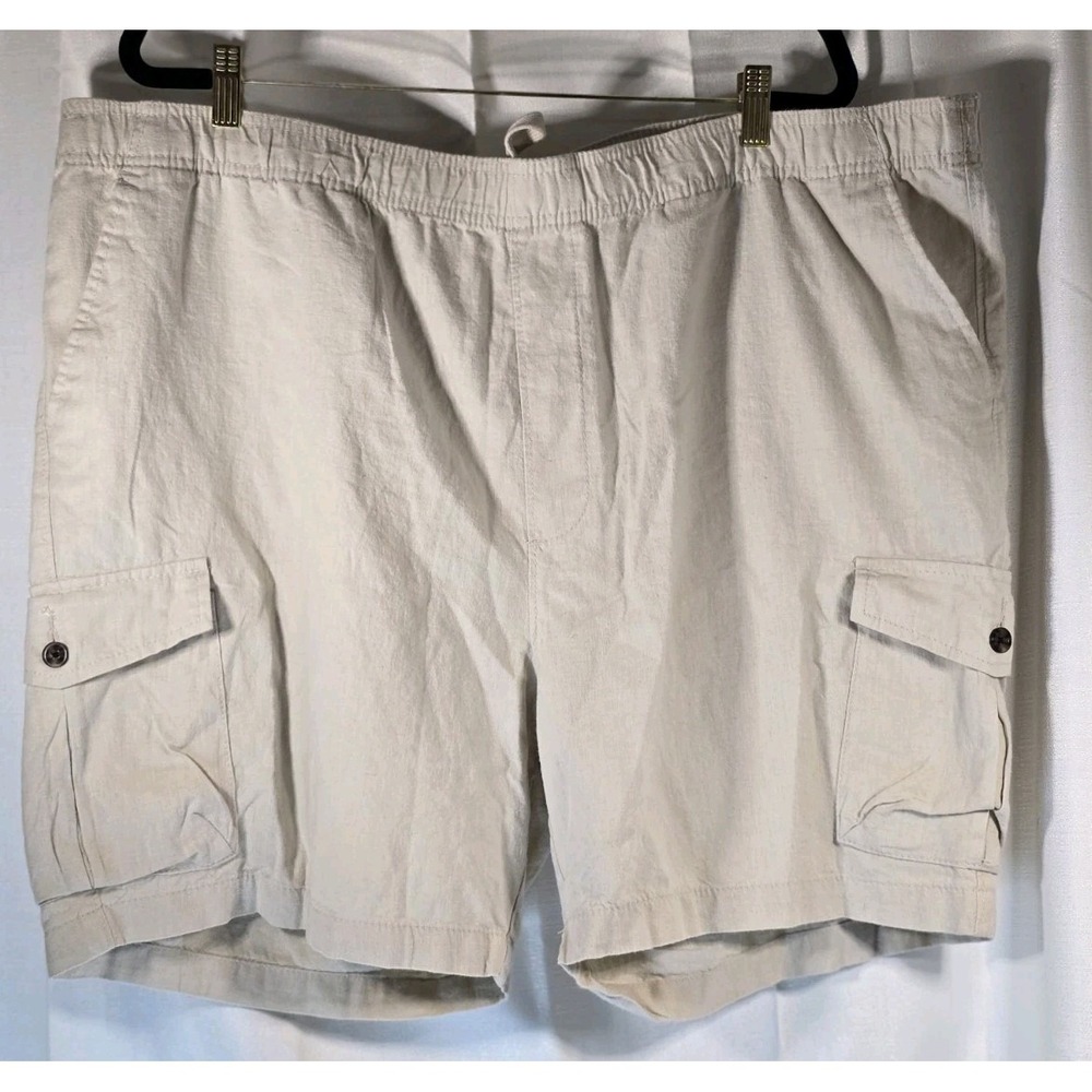 Mens Goodfellow & Co Everyday Beige Linen Cargo Shorts 2XL XXL NWT